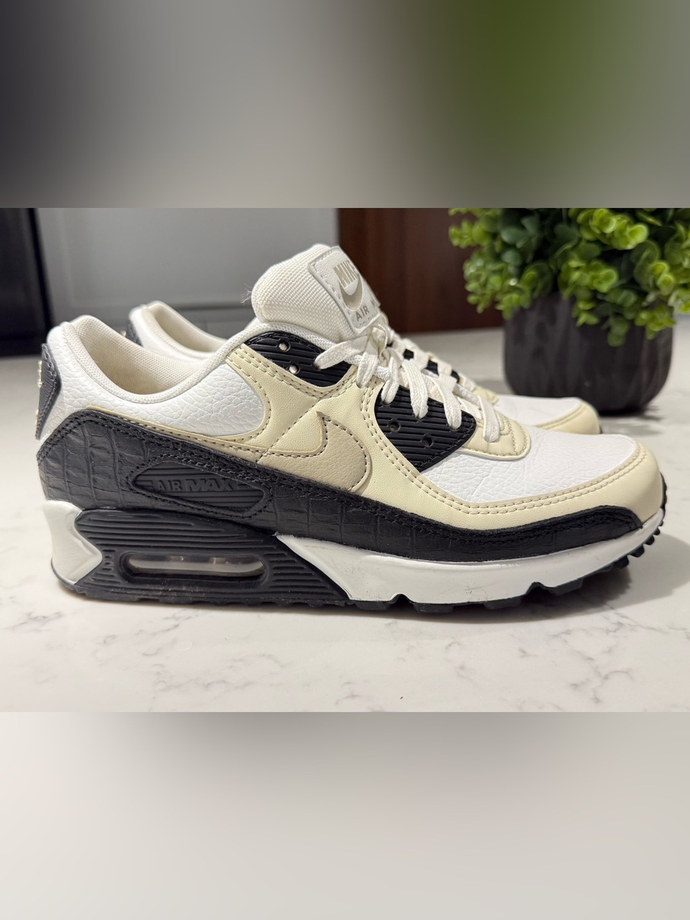 Nike Air Max Women's Sneakers in White, Cream & Black